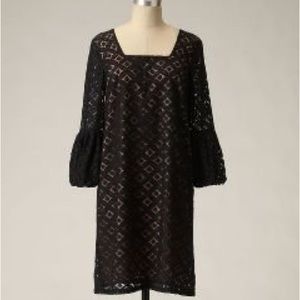 Anna Sui x Anthropologie - Size 4 Black Illusion Lace Shift Mini Dress